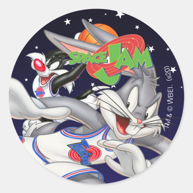 BUGS BUNNY™ & SYLVESTER™ Assist Runder Aufkleber (Vorderseite)