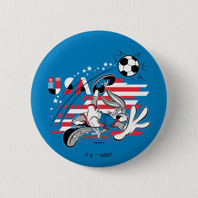 BUGS BUNNY™ Team USA Fußball Grafik Button (Vorderseite)
