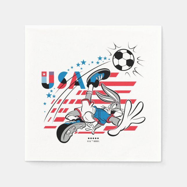 BUGS BUNNY™ Team USA Fußball Grafik Serviette (Vorderseite)