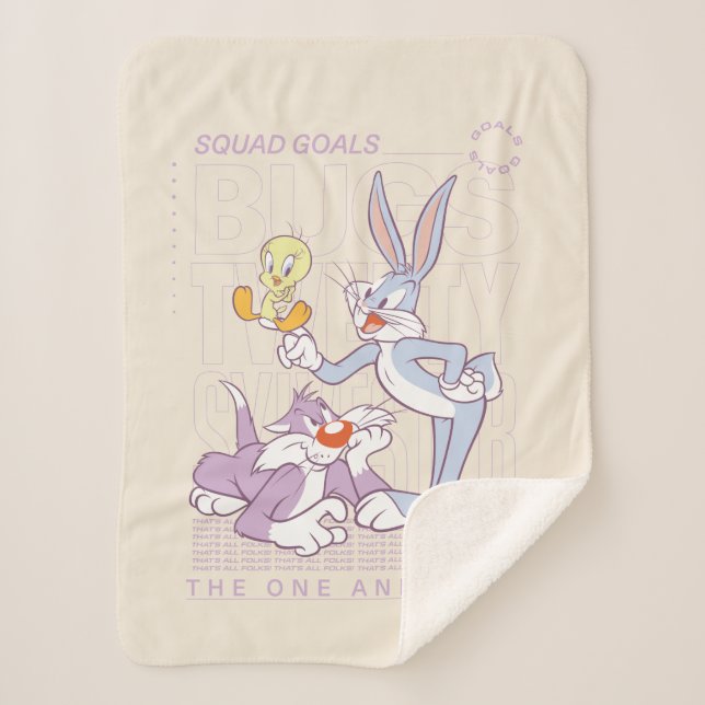 BUGS BUNNY™, TWEETY™, SYLVESTER™ Squad Goals Sherpadecke (Vorderseite)