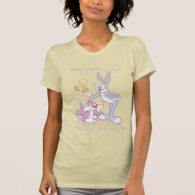 BUGS BUNNY™, TWEETY™, SYLVESTER™ Squad Goals T-Shirt (Vorderseite)