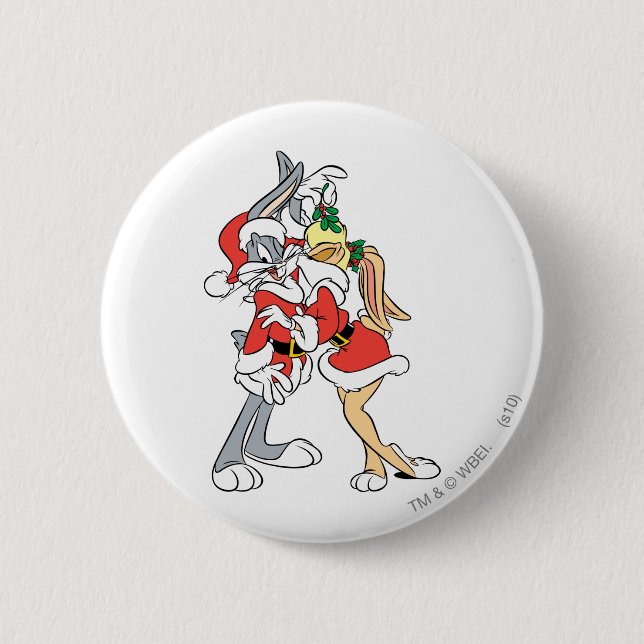BUGS BUNNY™ und Lola Mistletoe Kiss Button (Vorderseite)