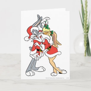 BUGS BUNNY™ und Lola Mistletoe-Kuss Feiertagskarte