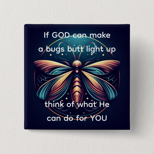 Bugs Hintern Light Up Firefly Blitze Bug Funny Button (Vorderseite)