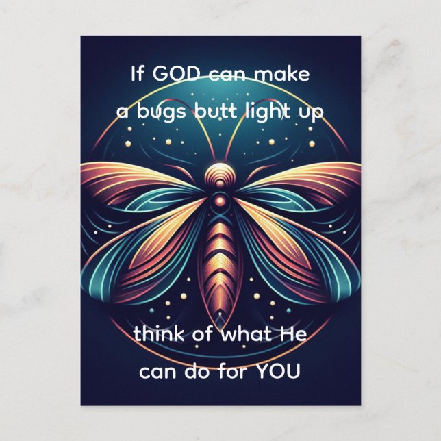 Bugs Hintern Light Up Firefly Blitze Bug Funny Postkarte (Vorderseite)