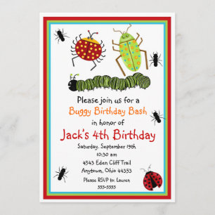 Bugs Insectes Ladybugs Ants Invitations d'annivers