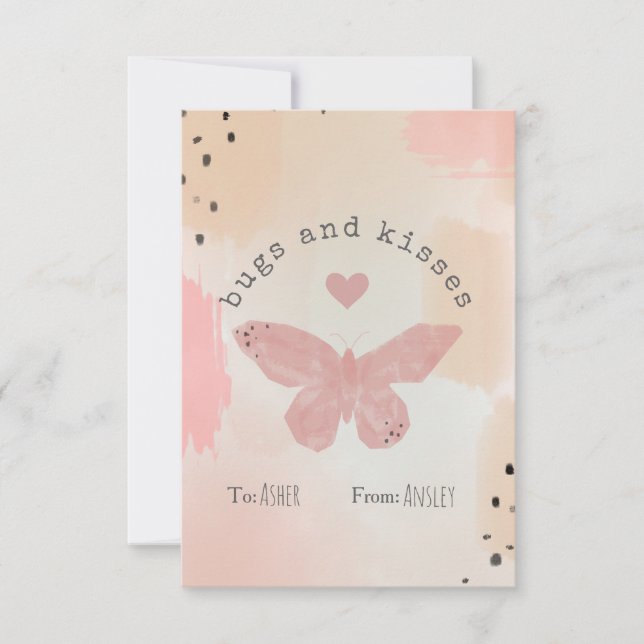 Bugs & Kisses Kids Butterfly School Valentine (Vorderseite)