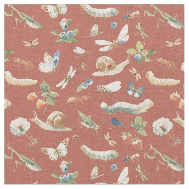 Bugs lover - summer picnic with Insects Rust Stoff (Nahaufnahme)