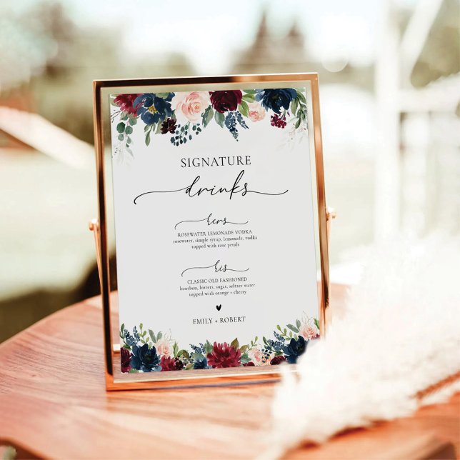 Bugundy und Unterschriftengetränke der Marine Sockelschild (Von Creator hochgeladen)