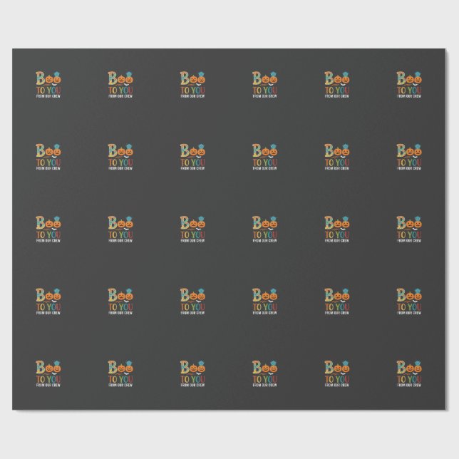 Buh dir Halloween-Crew-Design_1 Geschenkpapier (Flach)