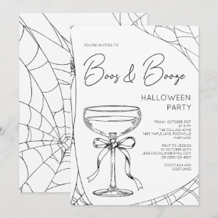 Buh und Alkohol Cocktail Erwachsenen-Halloween-Par Einladung