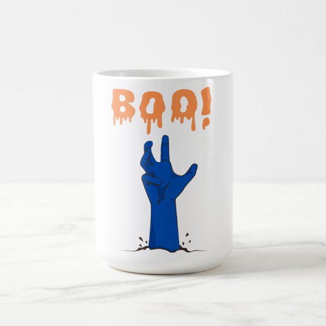 BUH! Zombie-Hand Halloween-Design Kaffeetasse (Mittel)