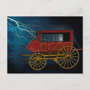 BÜHNE COACH IM LICHTSTORM POSTKARTE