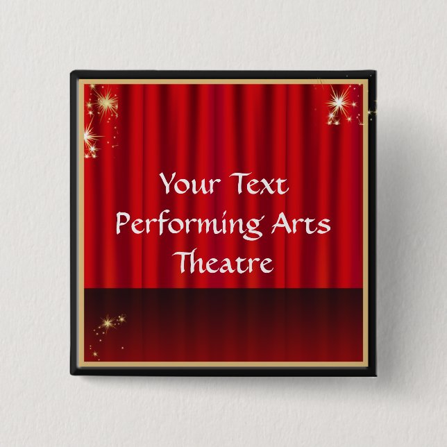 Bühne des Theaters Vorhang für den Kostendruck Button (Vorderseite)