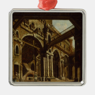 Bühne-Entwurf für Tat III der Oper Silbernes Ornament