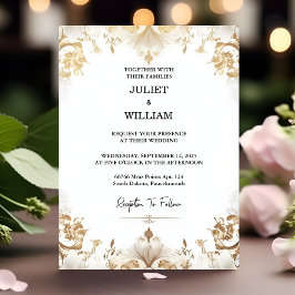 Bühne Formal Simple Classic Elegant Blank Wedding Einladung