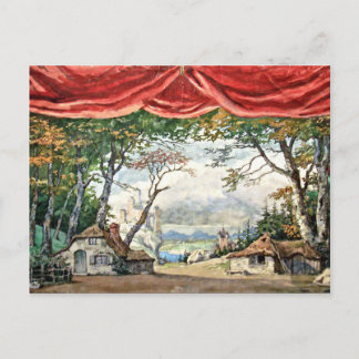 BÜHNE-HINTERGRUND-DEKOR, BALLETT-GISELLE-GESCHENKE POSTKARTE