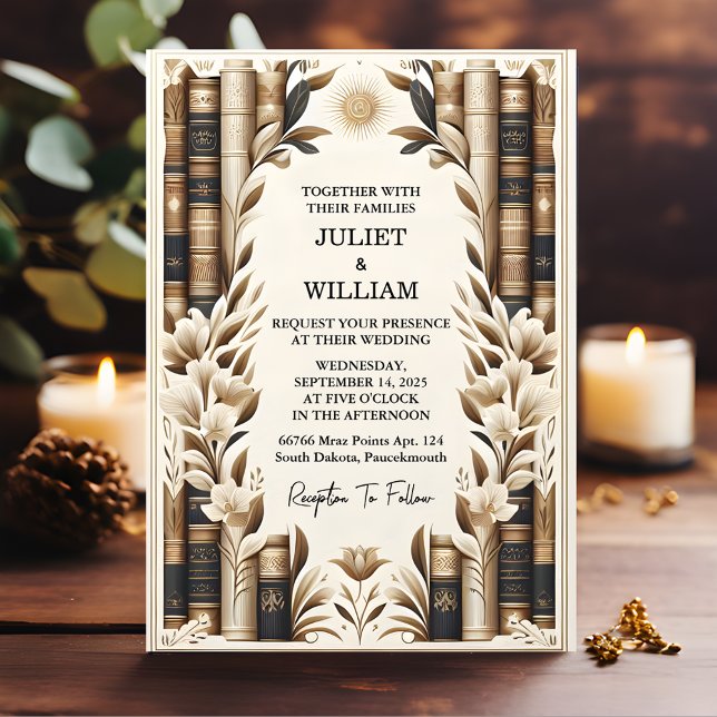 Bühne Library Old English Book Club Cover Wedding Einladung (Von Creator hochgeladen)