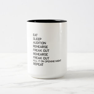 Bühne-links Bühne-Recht-lustiges Broadway-Theate Zweifarbige Tasse