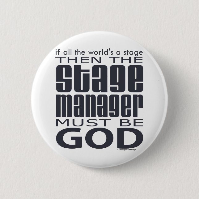 Bühne-Manager-Gott Button (Vorderseite)