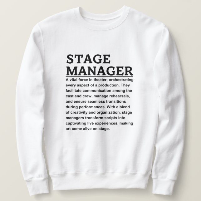 Bühne Sweatshirt (Design vorne)