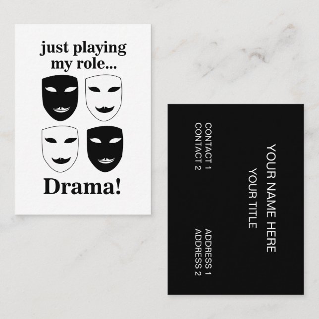 Bühne  Theater Leiter Darstellende Künste Visitenkarte (Vorne/Hinten)