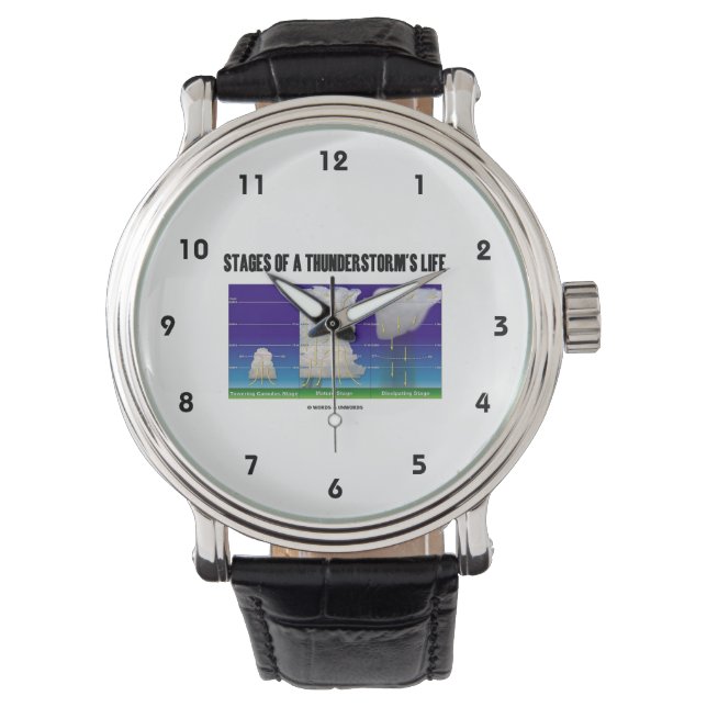 Bühnen der Lebensmeteorologie eines Gewitters Armbanduhr (Vorderseite)