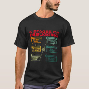 Bühnen des Debuggens von Code-Software-Entwickler T-Shirt