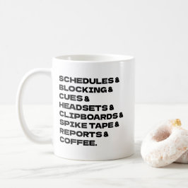 Bühnenmanager-Stellenliste Kaffeetasse