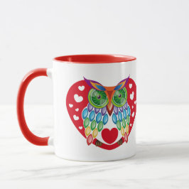 Búho colorido, amor tasse