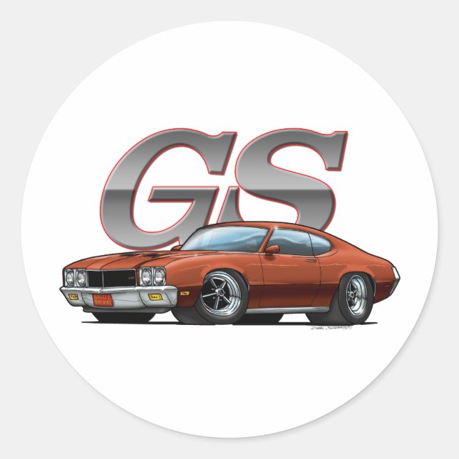 Buick GS_braun Runder Aufkleber (Vorderseite)