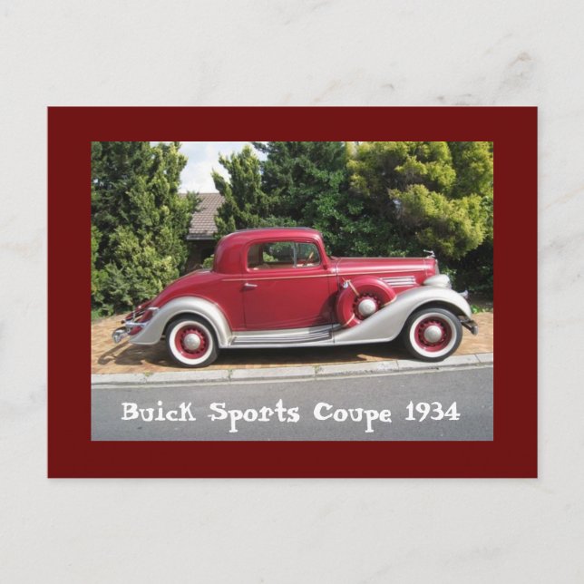 Buick Sports Coupe 1934 Postkarte (Vorderseite)