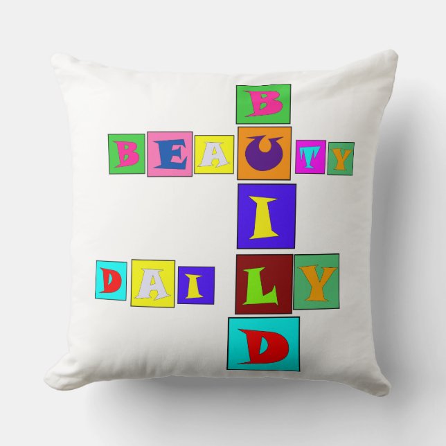 BUILD BEAUTY DAILY Throw Pillow Kissen (Vorderseite)