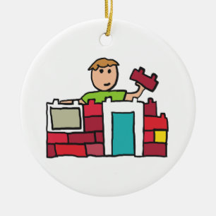 Builder Builder House with Gebäude Blocks Keramik Ornament