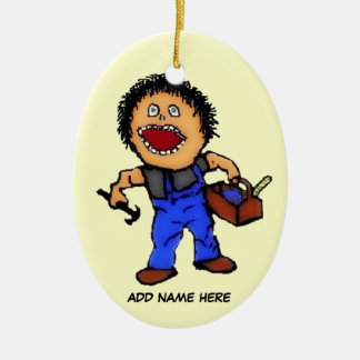 Builder-Cartoon Keramikornament