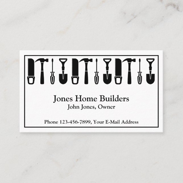 Builder Contractor Construction Business Card Visitenkarte (Vorderseite)