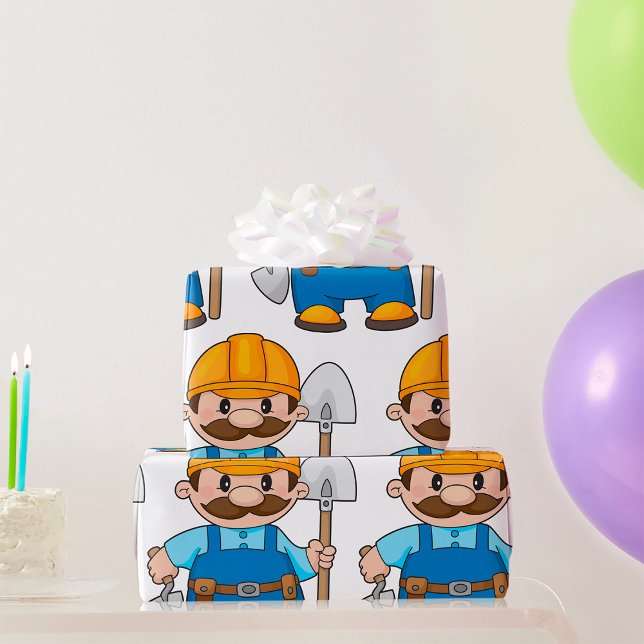 Builder mit Schaufel Geschenkpapier (Von Creator hochgeladen)
