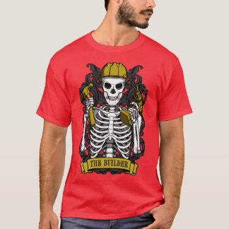 Builder Skelett Vintage Tarot Karte DIY Handwerker T-Shirt