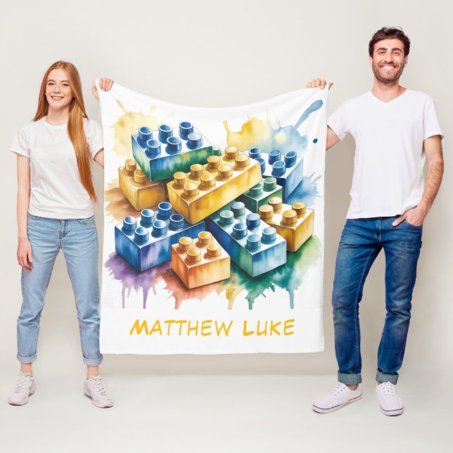 Building Block Splash Boy Birthday Party Gift Fleecedecke (Beispiel)