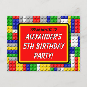 Building Blocks Invitation de fête d'anniversaire 