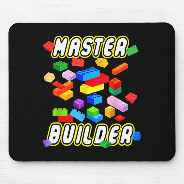 Building Bricks Master Builder Construction Block  Mousepad (Vorne)