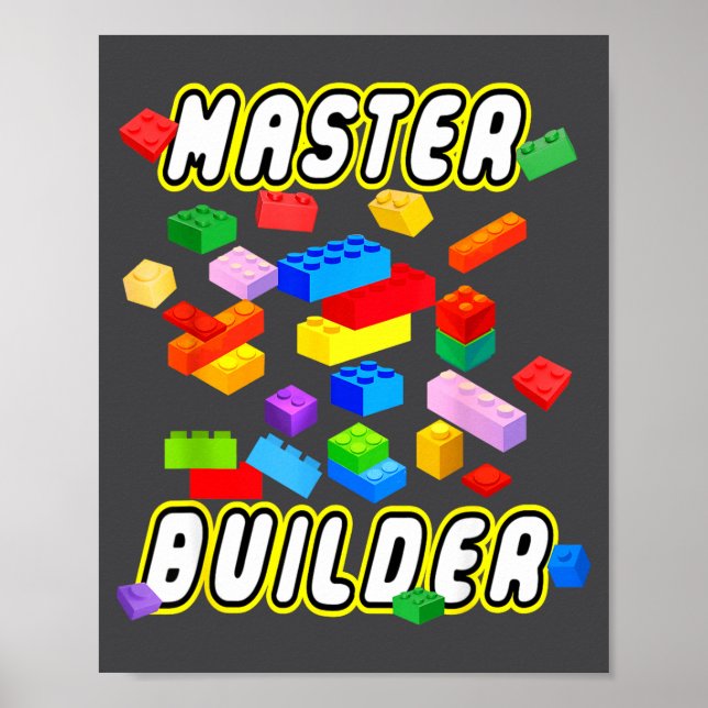 Building Bricks Master Builder Construction Block  Poster (Vorne)