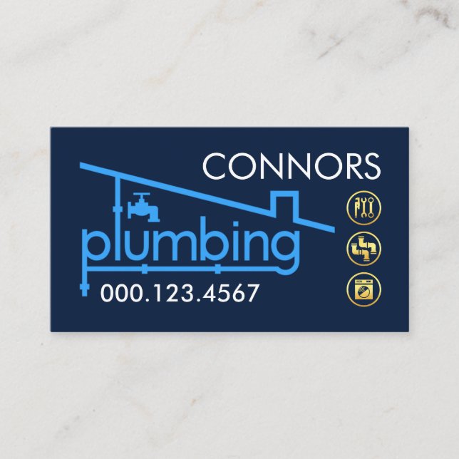 Building Pipeline Plumbing Service Visitenkarte (Vorderseite)