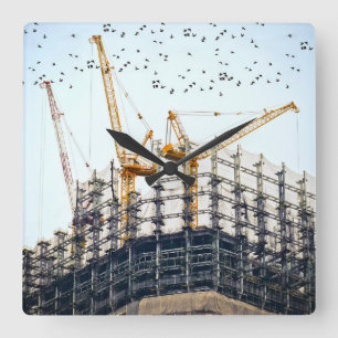 building quadratische wanduhr