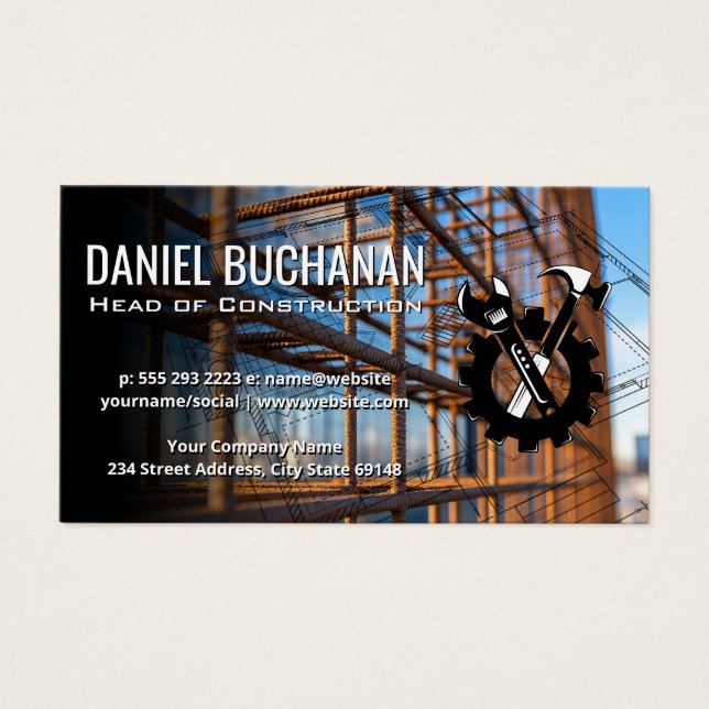 Building Rebar Infrastructure | Construction Logo (Vorderseite)