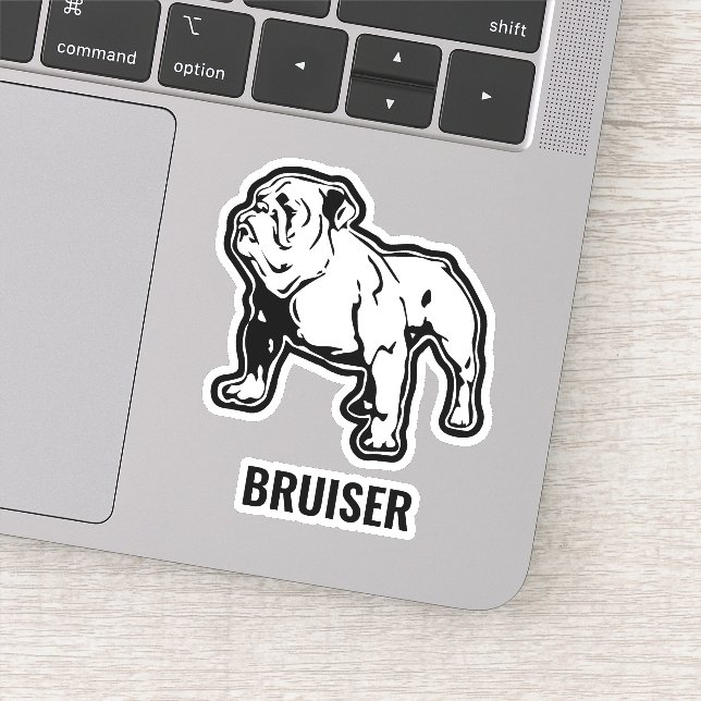 Builds Bulldog Individuelle Name Gym Aufkleber (Detail)