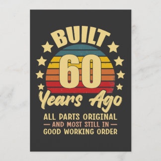 Built 60 Years Ago All Parts Original 60 Birthday Einladung