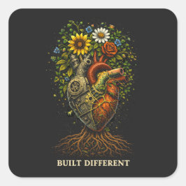 Built Different Quadratischer Aufkleber