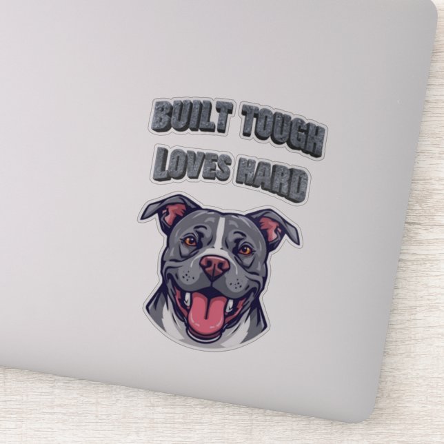 Built Tough Pit Bull - Bully Dog Lover Graphic Art Aufkleber (Detail)