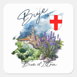 Buje Croatia Quadratischer Aufkleber
